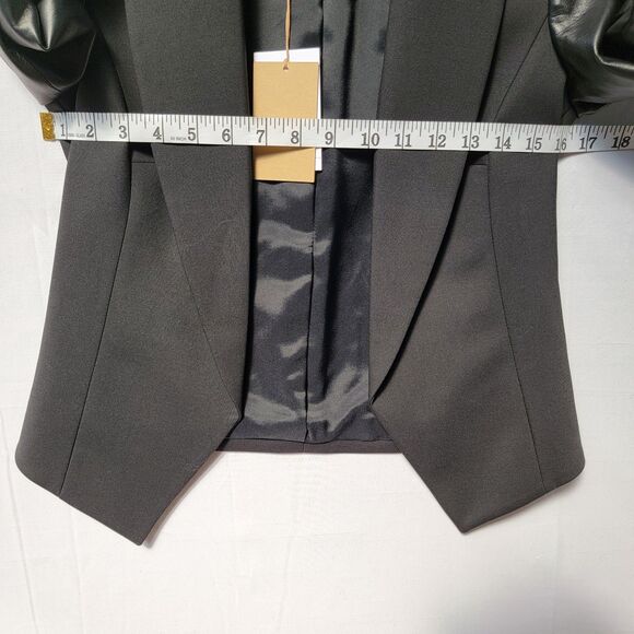 NWT Michael Kors Collection Black with Leather Sleeves Size 0 Retails $1495 - Picture 10 of 10